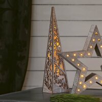 8-pcs. LED wooden pyramid stained white