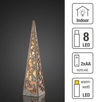 8-pcs. LED wooden pyramid stained white