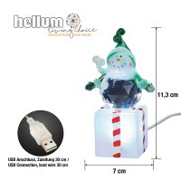 LED-Snowman with USB-Connection, RGB