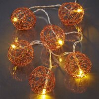 LED Lichterkette mit rose goldfarbenen Metallbällen,...