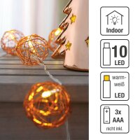 LED Lichterkette mit rose goldfarbenen Metallbällen,...