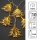 10-pcs. LED-Lightchain with golden trees, warm-white, battery operated