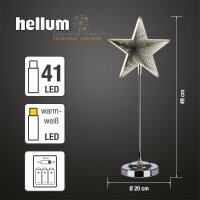 LED-Infinity-Stern mit Standfuß 45 cm, 42 warm-weiße LEDs, batteriebetrieben