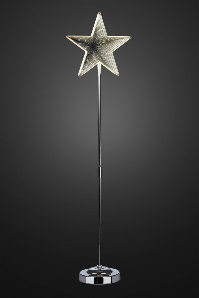 LED-Infinity-Stern mit Standfuß 75 cm, 42 warm-weiße LEDs, batteriebetrieben