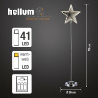 LED-Infinity-Stern mit Standfuß 75 cm, 42 warm-weiße LEDs, batteriebetrieben