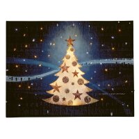 LED-Fiberoptik-Bild "Weihnachtsbaum", 40 x 30...