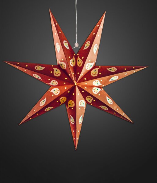 LED paper star to hang, red