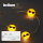 10-pcs. LED-Lightchain, blank coated wire, "Smiley" Cool Emoticon, battery operated