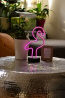 LED-Flamingo, 109 pinke LEDs, batteriebetrieben.