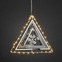LED-3D Metall-Dreieck, 30 LEDs warm-weiß,...