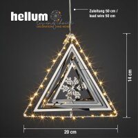 LED-3D Metall-Dreieck, 30 warm-weiße LEDs, batteriebetrieben