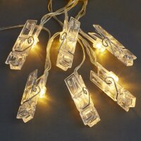 40-pcs. LED-Lightchain with photo clips, warm-white,...