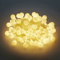 LED-Lichterkette mit Kugeln, 100 LEDs warm-weiß,...