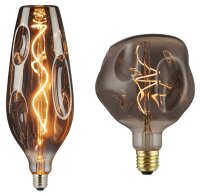 LED Soft-Filament Bulb "Ella", E27, 4W, "Smokey" glass, 70 lm