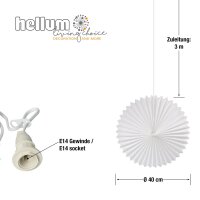 Paper Lantern "Sunny", white, hanging lamp, white  cable, E14 , with switch,  Ø 40 cm, for indoor, bulb included