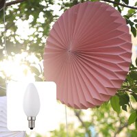 Paper Lantern "Sunny", pink, hanging lamp, white  cable, E14 , with switch,  Ø 40 cm, for indoor, bulb included