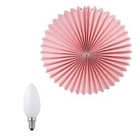 Paper Lantern "Sunny", pink, hanging lamp, white  cable, E14 , with switch,  Ø 40 cm, for indoor, bulb included