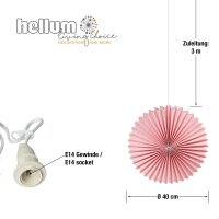 Papierlampion "Sunny", pink, hängend,  weißes Kabel, E14, mit Schalter, Ø 40 cm, für innen, inkl. Lampe