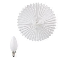 Papierlampion "Sunny", weiß, hängend,  weißes Kabel, E14 Sockel, Ø 40 cm, für außen, inkl. Lampe