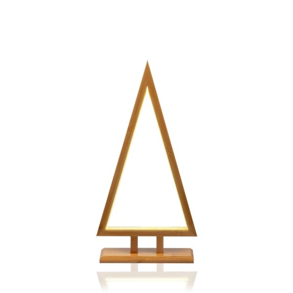 Pyramide aus Bambus, natur, H: 45cm, mit LED-Neon Lichtschlauch, Innen-Transformator