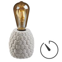 Tisch-Lamp "Pineapple" mit Cement-Socket, LED-Filament-Bulb, battery operated