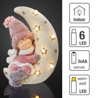 LED-Figure "Girl in the moon", with Timer, battery operated