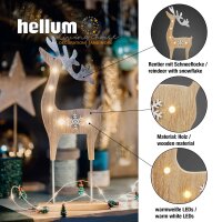 LED Wooden Reindeer with Snowflake, battery operated