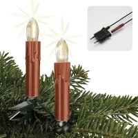 LED-Filament-Riffelkerzenkette, rot mit Tropfen,15 LEDs...
