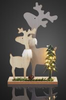 LED Wooden Reindeer-Family, 10 warm-white LEDs,...