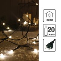 50-tlg. LED-Lichterkette, warm-weiß, grünes Kabel, Euro-Stecker