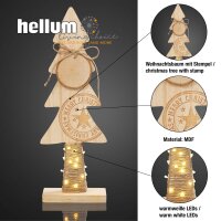 LED-Holz-Baum, H 31cm, 10 LEDs warm-weiß, mit Timer, batteriebetrieben