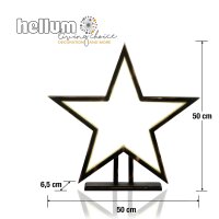 LED-Star, black, Wood, Height: 50 cm, Indoor-Transformer.