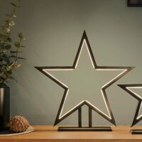 LED-Star, black, Wood, Height: 50 cm, Indoor-Transformer.