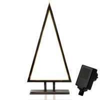 Pyramide aus Bambus, schwarz, H: 60cm, mit LED-Neon...
