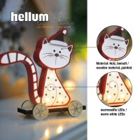 LED-Figure Cat, sitting,  illluminated,  mobile, 5 warm-white LEDs, battery operated