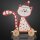 LED-Figur Katze, sitzend, beleuchtet, fahrbar, 5 warm-weiße LEDs, batteriebetrieben
