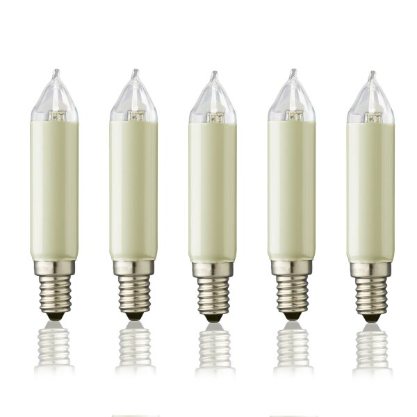 LED-Schaftkerze, E14, 8-55 V, 0,6 W,  5er Blister