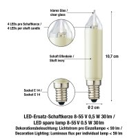 LED-Schaftkerze, E14, 8-55 V, 0,6 W,  5er Blister