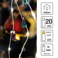 20-pcs. LED-Lightchain, with Reindeeres, battery operated