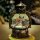 LED Water Ball-Shape Lantern, bronze oloured, Snowman + Christmas Tree, battery operated