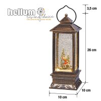 LED Water Tower Lantern. bronze coloured, with figure skating couple, battery operated