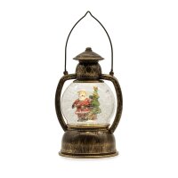 LED Water Ball-Shape Lantern, bronze oloured, Santa +...
