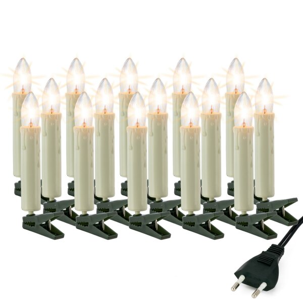 15-pcs Topcandle-Lightchain clear for Indoor with EU-Plug