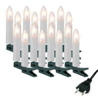 16-pcs Topcandle-Lightchain clear for Indoor with EU-Plug