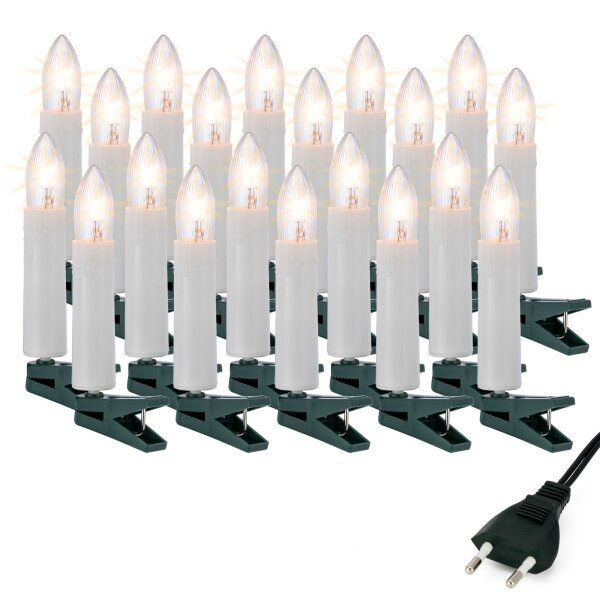20-pcs Topcandle-Lightchain clear for Indoor with EU-Plug