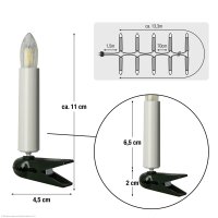 20-tlg. LED-Filament-Topcandle Set, warm-white, indoor, detachable plug