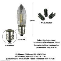 20-tlg. LED-Filament-Topcandle Set, warm-white, indoor, detachable plug