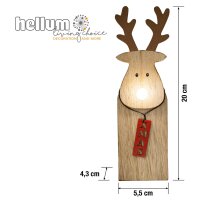 LED-Reindeer with illuminated nose, 1 warm-white LED, battery operated