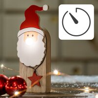 LED-Holz-Weihnachtsmann mit leuchtender Nase, 1...