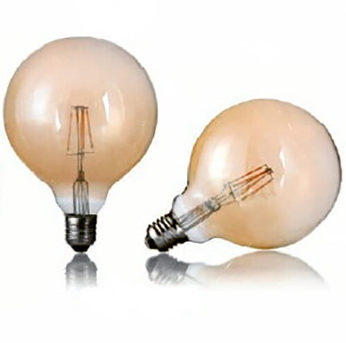 LED-Globe-Lampe G125, E27, 2,5W, Glas goldfarben, 225 lm
